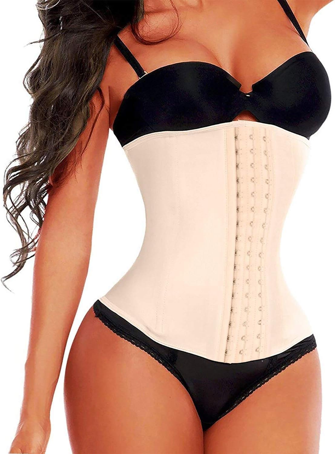 DeepTwist Women's Waist Training Corset Latex Cincher Long Torso Hourglass Body Shaper Weight Lose