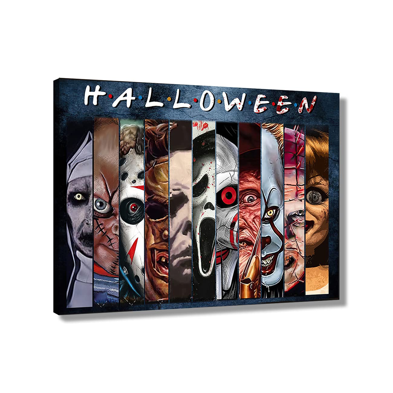 ZHONGYUTONG Horror Movies Poster On Canvas Wall Art Decor Prints Painting Posters Decoracion Frame Picture Living Room Wall (12'' x 18'', Artwork - 01)