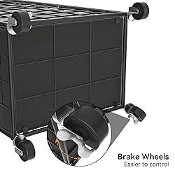 WOWLIVE Laundry Hamper with Wheels,Metal Wire Frame