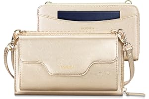 nuoku Passport Holder, RFID Blocking Passport Wallet with Zipper 2 Straps, Travel Document Organizer for Family (Gold)