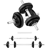 Yes4All Old School Adjustable Dumbbell Set with Weight Plates, Star Lock Collars/Connector, 40lbs to 200lbs Adjustable Weight Plates Set