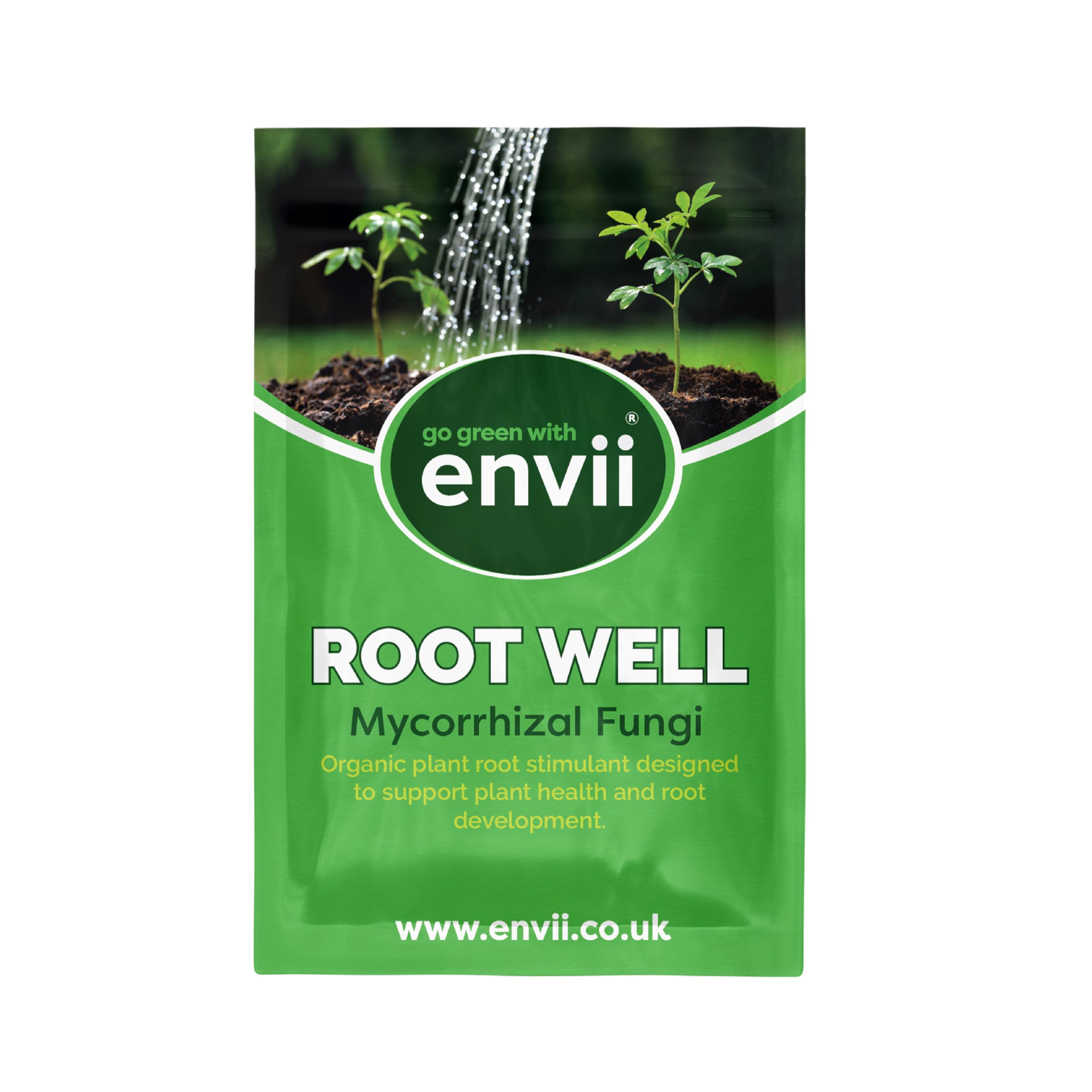 envii Root Well, Mycorrhizal Fungi Powder, Organic & Enriched with Benefical Bacteria, Plant Root Treatment Improves Nutrient Uptake, Treats 80 Plants