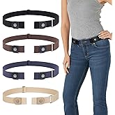 WERFORU 3 Pack 4 Pack No Buckle Invisible Stretch Belt Buckle-Free Elastic Belt for Women and Men