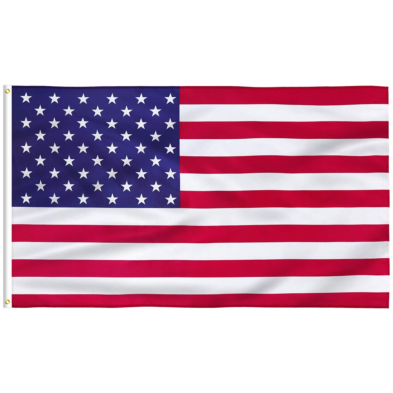 FLAGBURG Embroidered American Flag 3x5 ft USA Flag with Embroidered Stars and Brass Grommets, Heavy Nylon for Outdoor and Indoor