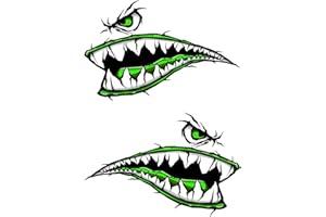 IMMORTAL GRAPHIX World War 2 Flying Tiger Fighter Teeth Tiger Teeth Green New Motorcycle Sportbike Decal Sticker
