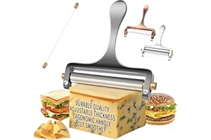 TOPULORS Cheese Slicer - Stainless Steel Wire Cheese Cutter for Mozzarella, Cheddar, Gouda, and More - Heavy Duty with 1 Extr