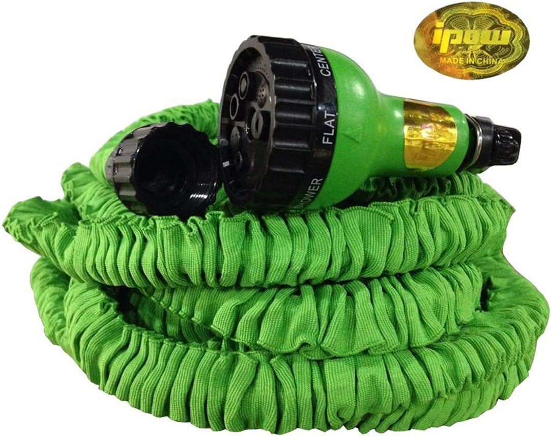 IPOW 75 Feet Expanding Hose Green Flexible Expandable Garden Water Hose