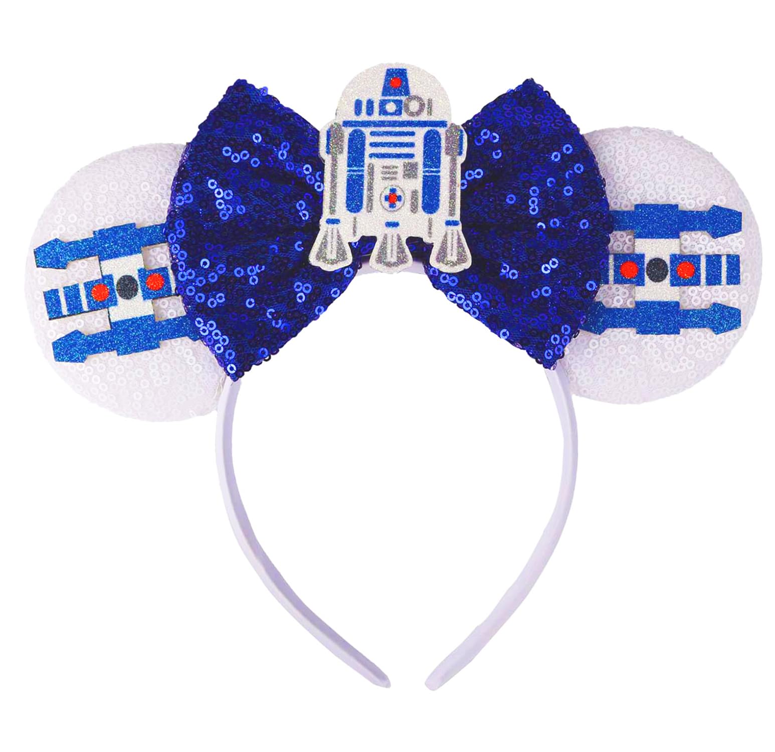Photo 1 of RAZKO Sparkle Mouse Ears Headband, Glitter Mice Ears Headband with Bow (Space Ship)