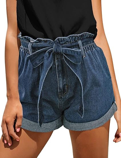 tie jean shorts