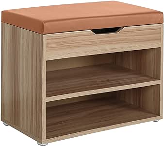 Estantería Zapatos Zapatero 6 pares con tapa abatible mueble Roble