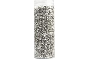 ZenQ Crushed Glass for Crafts, Resin Art. Silver, 1.5 lbs