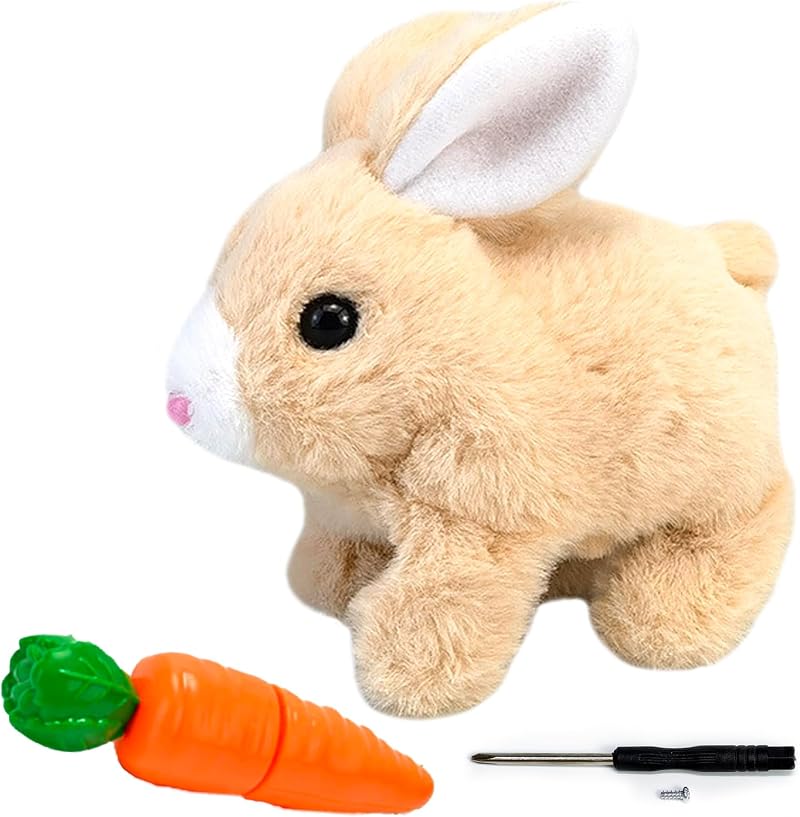 LYINUR Interactive Rabbit Toy - Walking, Talking, Jumping Plush Easter Bunny Pal