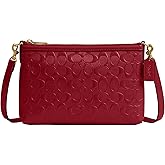 COACH womens Legacy Zip Top Crossbody in Signature Leather