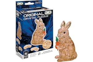 BePuzzled | Rabbit Original 3D Crystal Puzzle, Brown, Ages 12 and Up