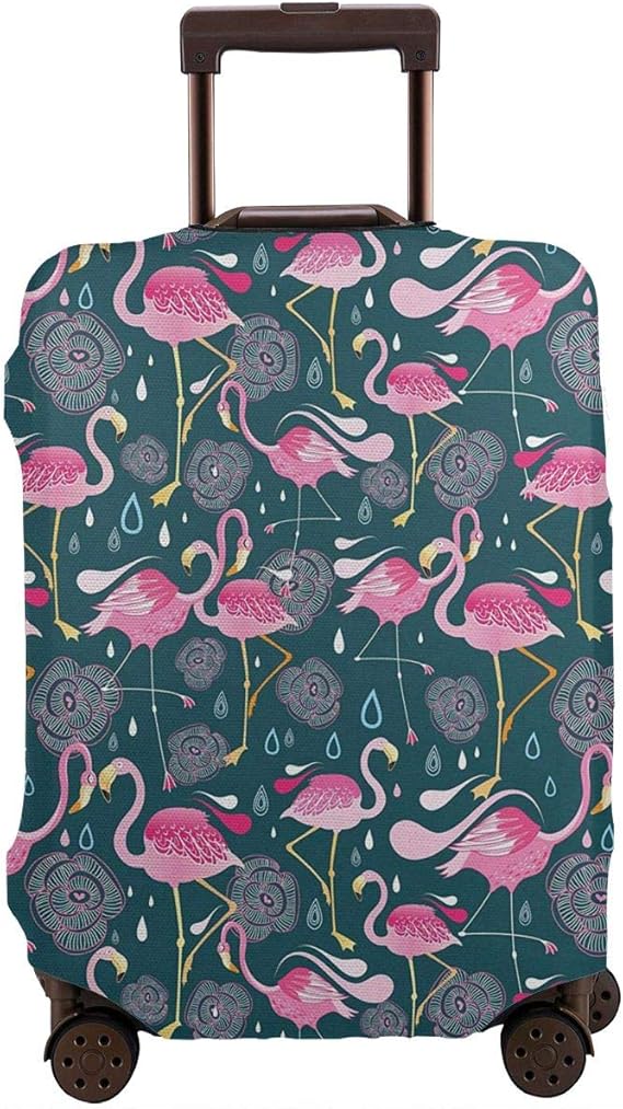 Exotic Bird Pattern with Flowers Hearts Travel Luggage