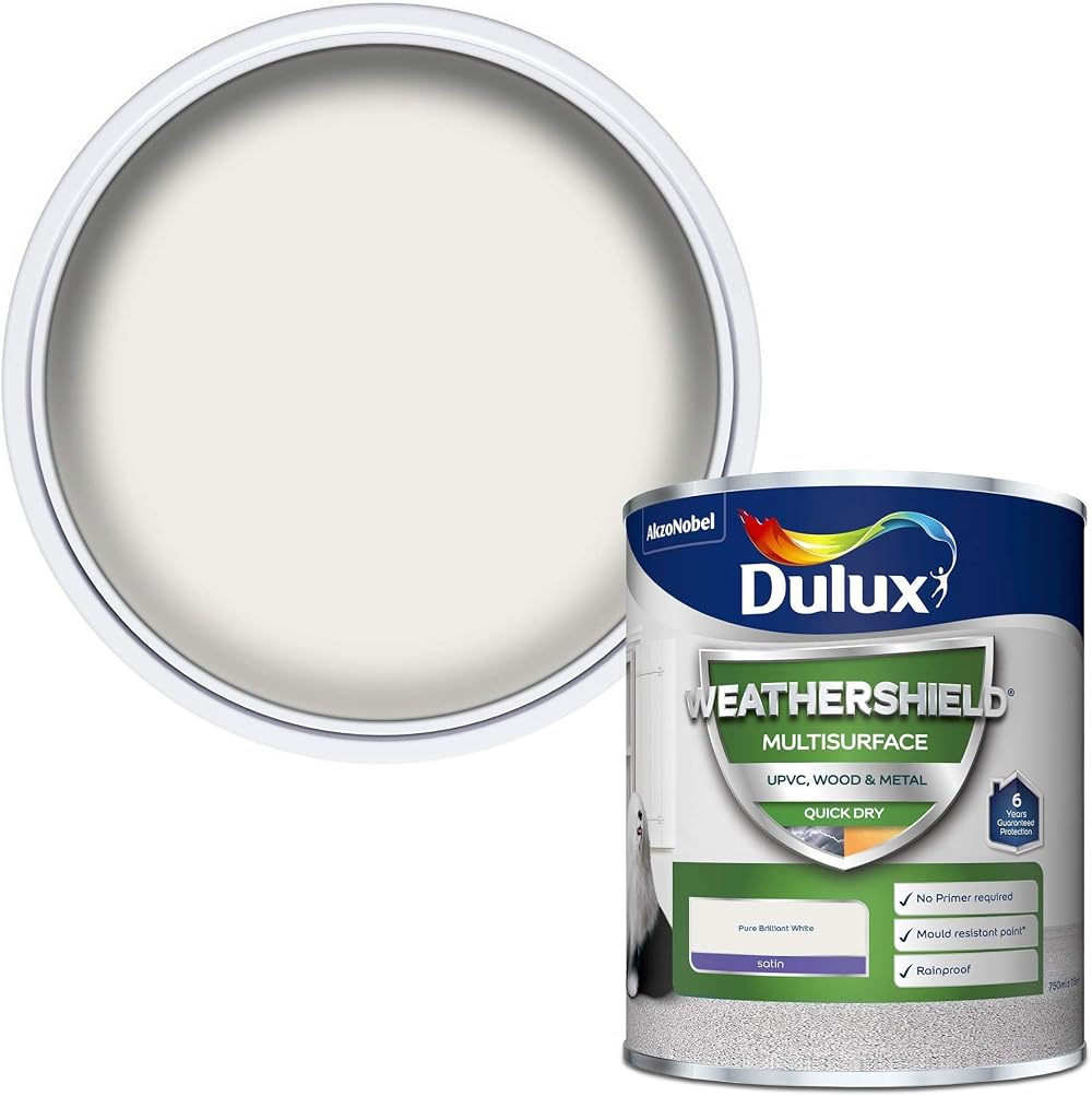 Dulux Weather Shield Multi-Surface Quick Dry Satin Paint 750 ml Pure Brilliant