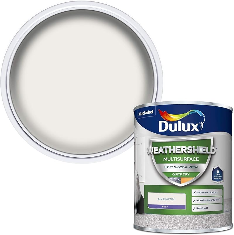 Dulux Weather Shield Multi-Surface Quick Dry Satin Paint 750 ml Pure Brilliant