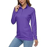 MAGCOMSEN Women's Shirts Long Sleeve 1/4 Zip UPF50+ UV Sun Protection Quick Dry Workout Hiking Athletic Shirts Rash Guard