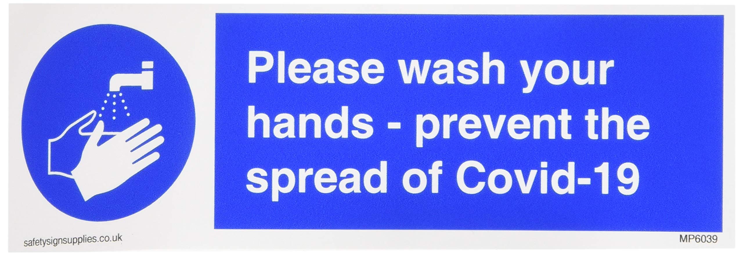 Viking Signs MP6039-L15-V Please wash your hands - prevent the spread of Covid-19, 0.2 mm*50.0 mm*150.0 mm