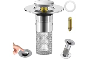 Bathroom Sink Drain Stopper, Bathroom Sink Strainer Hair Catcher, Floor Drain Filter for 0.88-1.26 inch, Pop up Sink Drain Fi