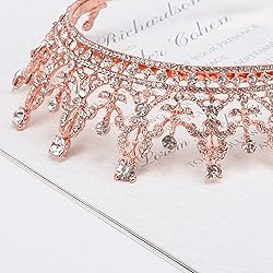 COCIDE Rose Gold Tiara and Crown for Women Birthday