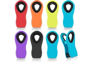 JTIEO 8 Pack Chip Clips Bag Clips Magnetic Clips Chip Clips Bag Clips Food Clips Plastic Bag Clips for Food Magnet Clips Clips for Food Packages Magnetic Clips Heavy Duty