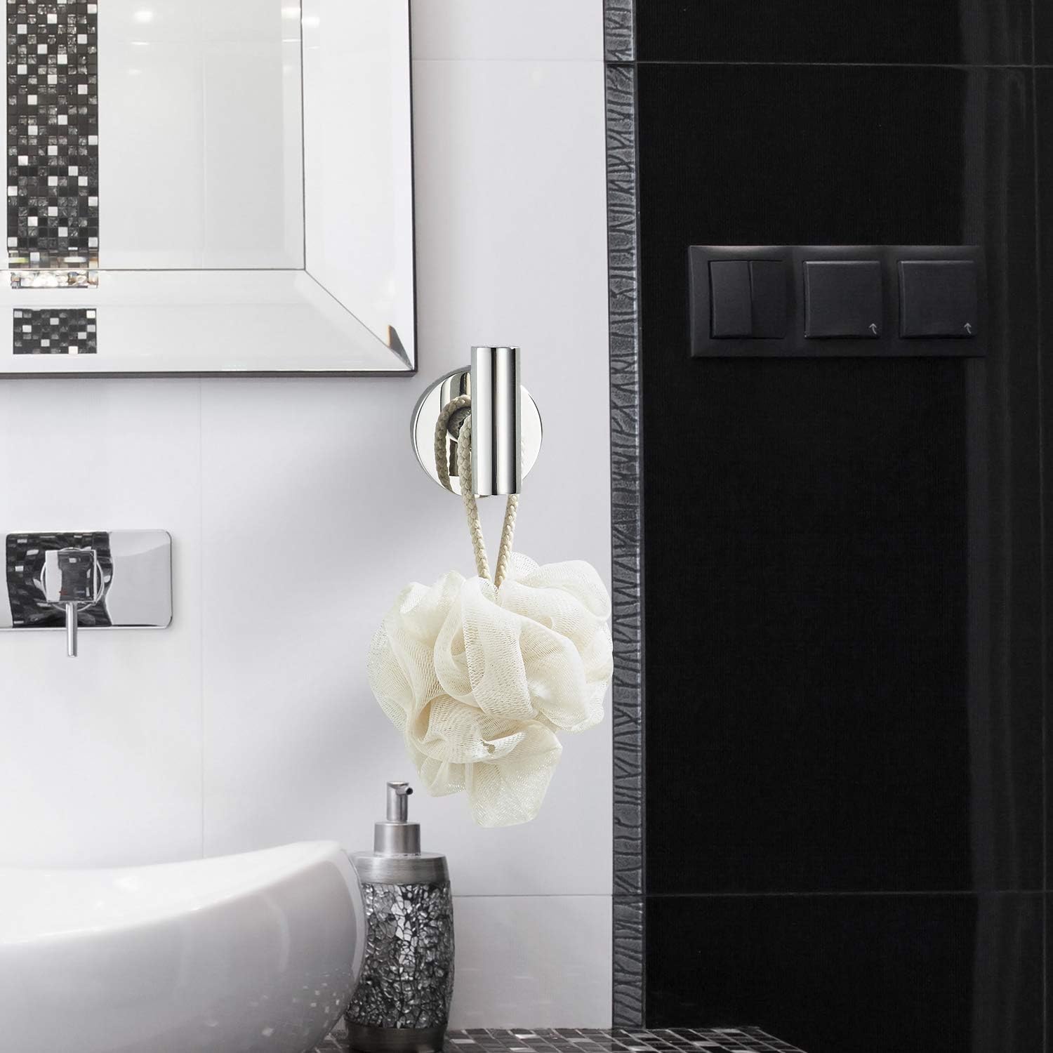 MARMOLUX ACC Chrome Bathroom Hardware Set 3 Piece-Robe Hook, Hand Towel Holder and Toilet Paper Holder, Wall Mounted Bathroom Fixtures, Towel Rack Towel Hanger SUS 304 Stainless Steel, Polished Chrome: Home & Kitchen