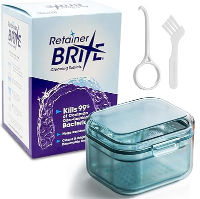 UK BEST BRANDS Retainer Brite Cleaning Kit 96 Tablets Case Blue
