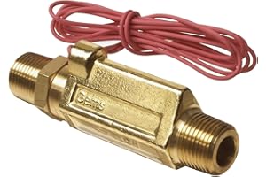 Gems Sensors - 181130 FS-380 Series Brass High Pressure Flow Switch, Inline, Piston Type, 0.15 gpm Flow Setting, 3/8" NPT Male
