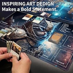 EDGFRTOIO Playmat with Zones for MTG Card Game