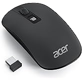 Acer Wireless Mouse, 2.4G Slim Portable Computer Mouse with USB Receiver, 1600/1200/800 Adjustable DPI Cordless Mouse with 4 