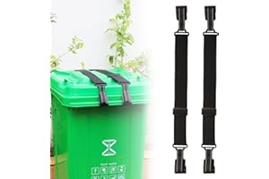 QUFA Trash Can Lock for Animals with Reflective Handle, Raccoon Proof Trash Can Lock with Adjustable Dual Paws for Securing Trash Can Lids from Small Animals/Strong Winds and Avoiding Dirty Hands -2pcs