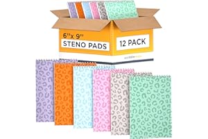 ScribbleMate Steno Pads Spiral 6x9 Assorted Colors Notebooks for Work, 80 Sheets Top Spiral Notepad Stenographer Steno Books (12 Pack, Soft Colors)