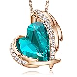 CDE Love Heart Pendant Necklaces for Women, Silver