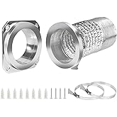 DVC-180 Magnetic Dryer Vent Coupling Connector Kit Easy to Clean Quick Connector Including a 3.3ft 4" Duct and two Clamps