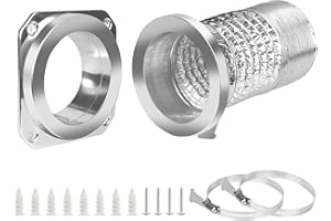 GONEKY DVC-180 Magnetic Dryer Vent Coupling Connector Kit Easy to Clean Quick Connector Including a 3.3ft 4" Duct and two Clamps