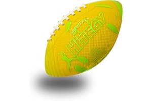 HITEGY Glow in The Dark Football,Light Up Footballs USB Charging, Official Size 6, Light Up with Every Catch and Throw, Includes Pump & Charging Cable - Rechargeable Change Color Light Up Football