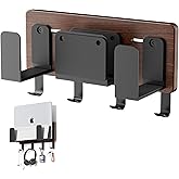 AFOOYO Universal Laptop Wall Mount Holder, Adjustable Metal Desk Organizer with Hooks | Ventilated Cooling &amp; Anti-Scratch Pads | Compatible with 10-17.3 inch Laptop, Tablet, Keyboard, Router, Modem