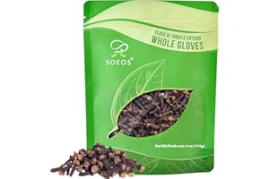 Soeos Whole Cloves 4 oz, Gluten Free, Non GMO, Kosher, Fresh Hand Picked Cloves, Great for Food and Tea