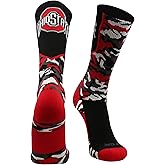 TCK NCAA Woodland Camo Crew Socks – Officially Licensed Collegiate Fan Gear – Durable Cushioned Moisture Wicking Socks