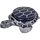 Sea Turtle Coaster Set - Coastal Ocean Beach Decor - Rustic Nautical Navy Blue and White Finish