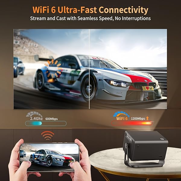 4K PROJECTOR WITH WIFI AND BLUETOOTH 800ANSI, INFGO MOVIE THEATER PROJECTOR WITH NETFLIX/PRIME VIDEO/YOUTUBE BUILT-IN, DUAL APP STORE