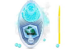 LINPEL Mint-Infused Air Freshening Beads/Crush Balls -200 Pieces, Blue, for Face Masks and Filtered Spaces， Great for Smell Proof Purses- 200 Minty Balls in a Bag (200)