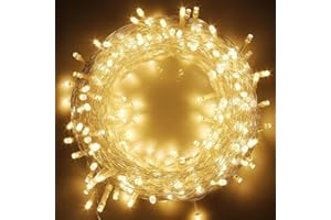 Twinkle Star 200 LED String Lights, 66 ft Plug in String Lights 8 Modes Waterproof for Indoor Outdoor Christmas Tree Wedding Party Bedroom Warm White
