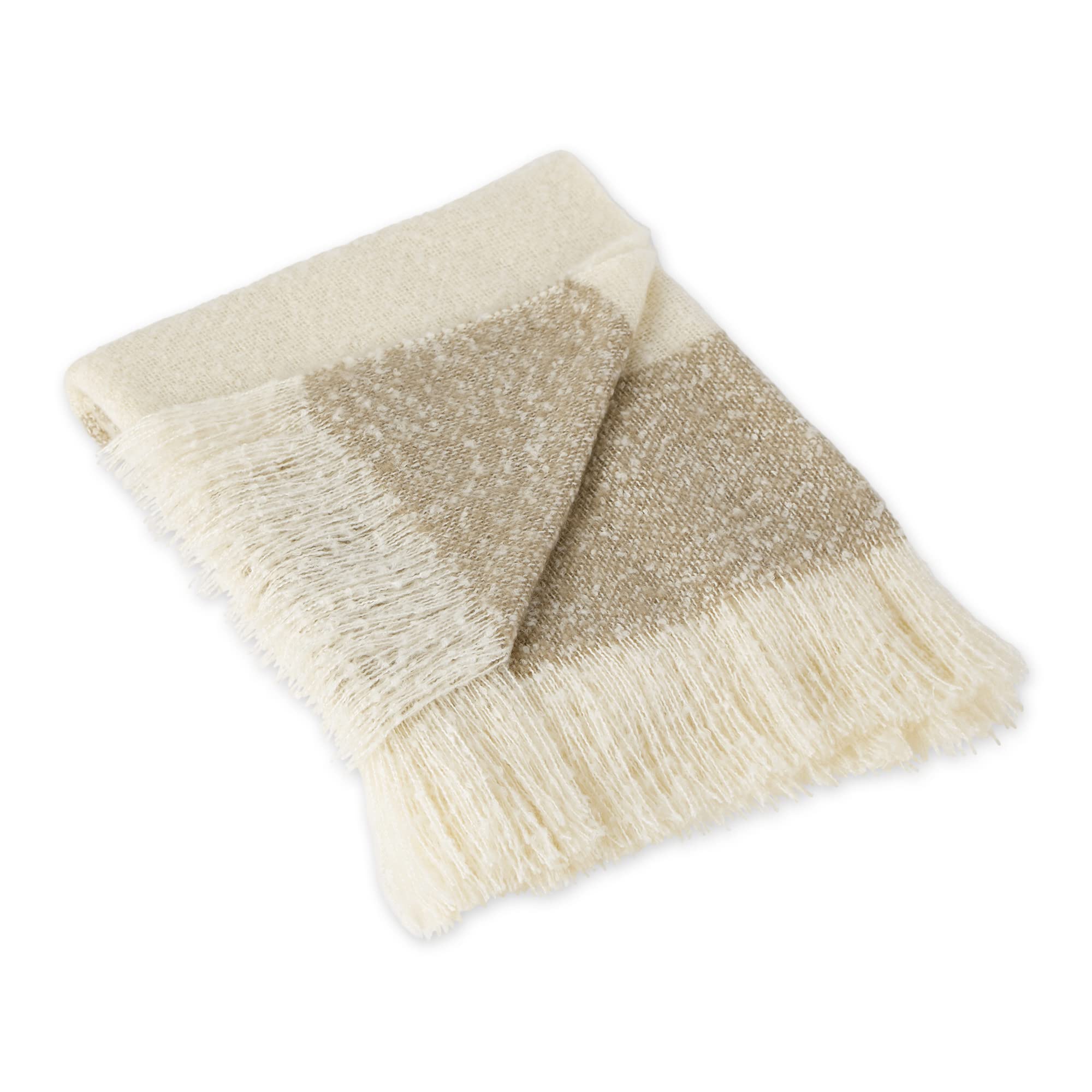 DII Acrylic Rugby Stripe Woven Throw, Brown, 50x60