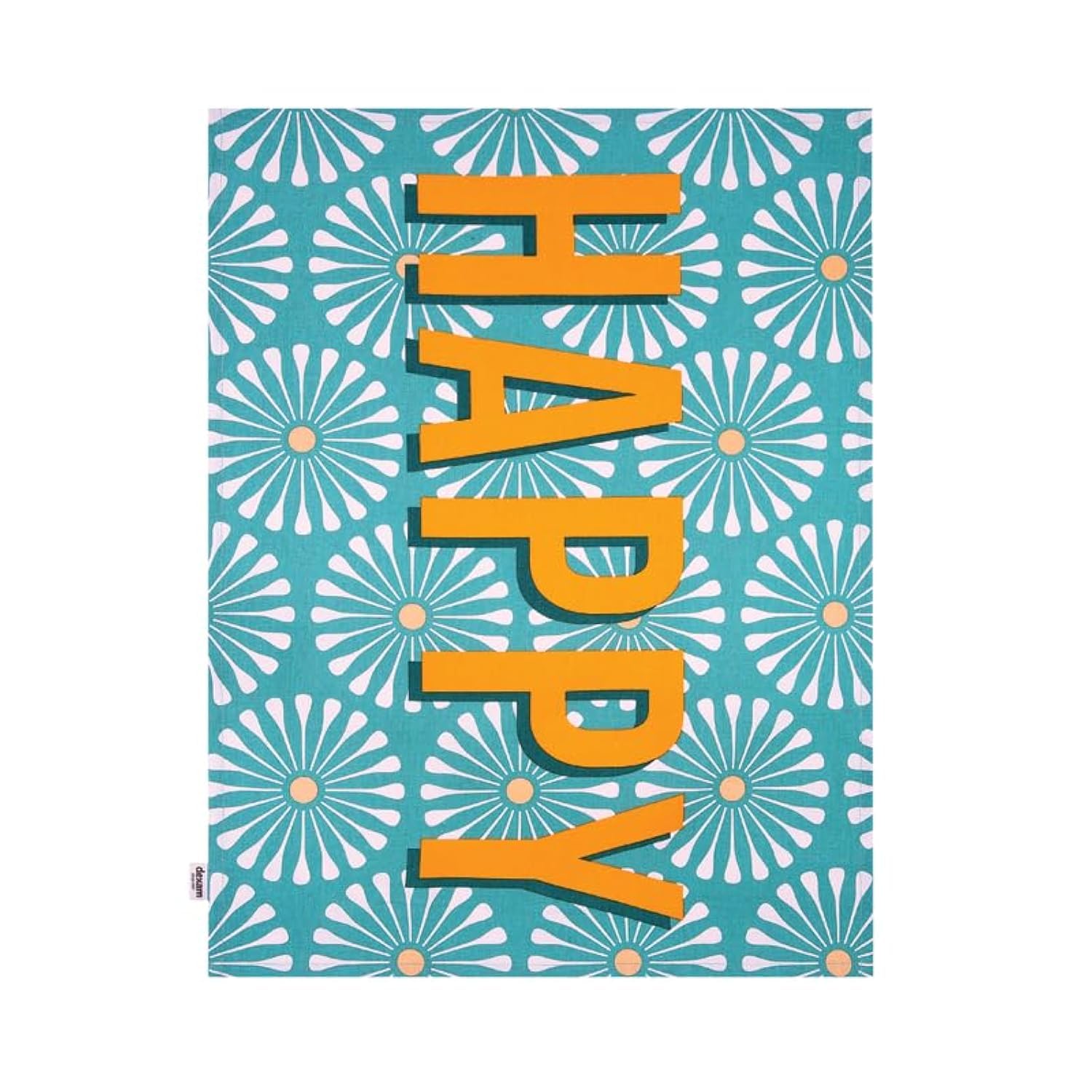 Dexam Happy Place Happy Recycled Cotton Tea Towel - Green
