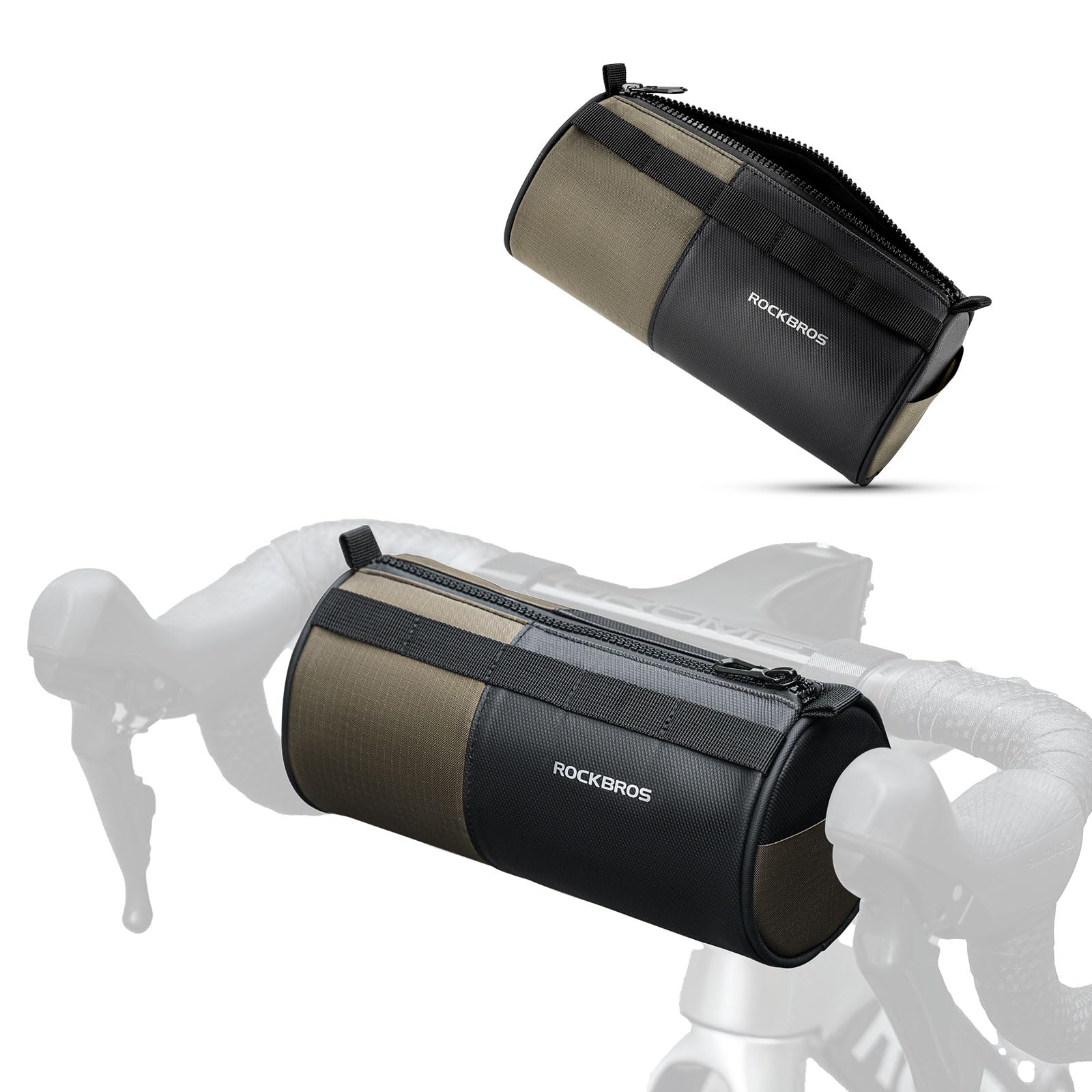 ROCKBROS Handlebar Bag Bicycle Bag Shoulder Bag Front Bag with Shoulder Strap for Mountain Bikes Road Bikes E-Bikes Folding Bikes Approx. 1.7 L