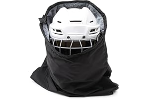Yeyeplum Hockey Helmet Bag with Fleece Lining, Waterproof, Microfiber, with Drawstring Locking, Large Capacity, Lightweight, for Sports Hockey Football Welding Motorcycle Bicycle Helmet