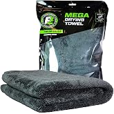 ExoForma Mega Car Drying Towel - Holds Up to 9 lbs, No Streaks, Scratches, or Water Spots | 1200 GSM Microfiber Double Twist Pile &amp; Edgeless Design, 1 Quick &amp; Effortless Dry - 24&rdquo; x 36&rdquo;