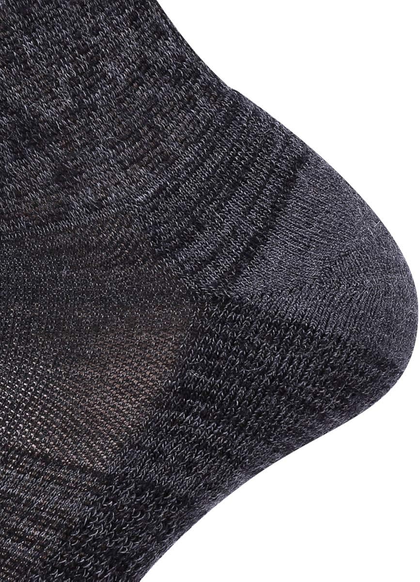 EnerWear 4 Pack Women's Merino Wool Outdoor Hiking Trail Crew Sock (US Shoe Size 4-10, Black Stripe/Dark Grey/Multi): Clothing